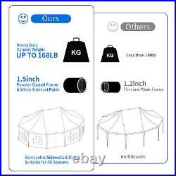 30'x20' Gazebo Canopy Event Wedding Party Tent With Side Walls Galvanized Steel