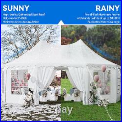 30'x20' Gazebo Canopy Event Wedding Party Tent With Side Walls Galvanized Steel