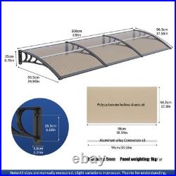 35 depth Window Awning Front Door Eaves Canopy Polycarbonate Roof Cover