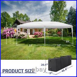 3x6m Waterproof Folding Tent with Two Windows Outdoor Event Canopy White