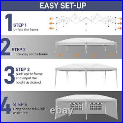 3x6m Waterproof Folding Tent with Two Windows Outdoor Event Canopy White