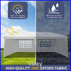 3x6m Waterproof Folding Tent with Two Windows Outdoor Event Canopy White