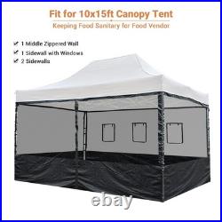 4 Half Mesh Sidewalls for 15x10 Ft Pop Up Canopy Tent with Window Food Vendor Fair