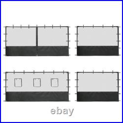 4 Half Mesh Sidewalls for 15x10 Ft Pop Up Canopy Tent with Window Food Vendor Fair