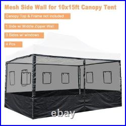 4 Half Mesh Sidewalls for 15x10 Ft Pop Up Canopy Tent with Window Food Vendor Fair