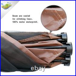 4-Sided Tent Pop Up Tent Canopy Square Camping Gazebo(4-6 Persons), Brown
