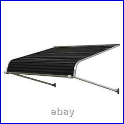 4 ft. Door Canopy Aluminum Fixed Awning (12 in. H x 42 in. D) Black Front Gutter