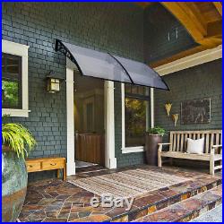 40×120 door Window Awning Patio Cover Canopy UV Rain Snow Protection black