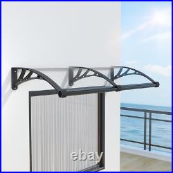 40/48/60/80 Solid Polycarbonate Awnings Door Canopy with Large Gutter Outdoor