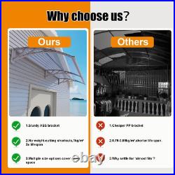 40 x 120 Door Window Awnings Canopy with Sink Polycarbonate Rain UV Sheets