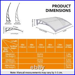 40 x 120 Door Window Awnings Canopy with Sink Polycarbonate Rain UV Sheets