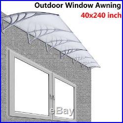 40'' x 240'' Outdoor Polycarbonate Front Door Window Awning Patio Cover Canopy