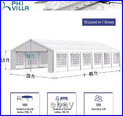 40'x20' Outdoor Party Tent Heavy Duty Wedding Event Gazebo Canopy with Removable