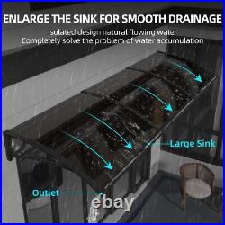 40x 48 DIY Window Awning Outdoor Front Door ABS Polycarbonate Canopy Cover