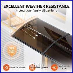 40x 48 DIY Window Awning Outdoor Front Door ABS Polycarbonate Canopy Cover