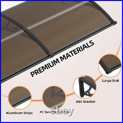 40x 48 DIY Window Awning Outdoor Front Door ABS Polycarbonate Canopy Cover