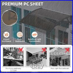40x 48 DIY Window Awning Outdoor Front Door ABS Polycarbonate Canopy Cover