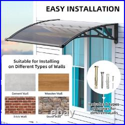 40x 48 DIY Window Awning Outdoor Front Door ABS Polycarbonate Canopy Cover