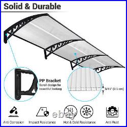 40x120 Window Awning Door Canopy Rain Cover UV Protect Polycarbonate White