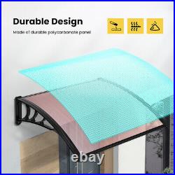 40x160'' Window Door Awning Canopy UV Rain Cover Polycarbonate Patio Sun Sahde