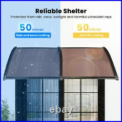 40x160'' Window Door Awning Canopy UV Rain Cover Polycarbonate Patio Sun Sahde