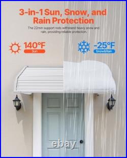 40x42in Corrugated Aluminum Awning Canopy, 7.87in Ripple Width, Tough