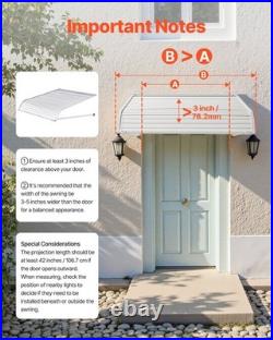 40x42in Corrugated Aluminum Awning Canopy, 7.87in Ripple Width, Tough
