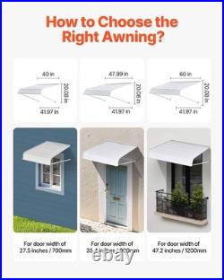 40x42in Corrugated Aluminum Awning Canopy, 7.87in Ripple Width, Tough