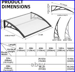 40x60 Awning for Door Entrance Window Canopy PC Hollow SheetShade Cover Canopy
