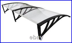 40x60'' Polycarbonate Awning For Window & Door 3 Bracket Transparent Rain Canopy