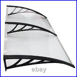 40x60'' Polycarbonate Awning For Window & Door 3 Bracket Transparent Rain Canopy