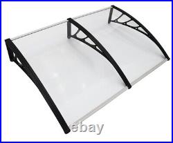 40x60'' Polycarbonate Awning For Window & Door 3 Bracket Transparent Rain Canopy