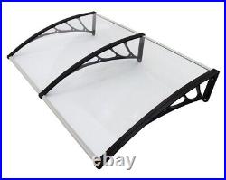 40x60'' Polycarbonate Awning For Window & Door 3 Bracket Transparent Rain Canopy