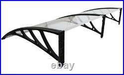 40x60'' Polycarbonate Awning For Window & Door 3 Bracket Transparent Rain Canopy