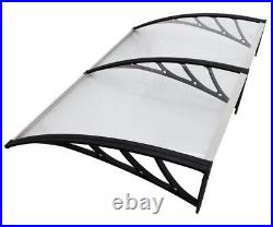 40x60'' Polycarbonate Awning For Window & Door 3 Bracket Transparent Rain Canopy