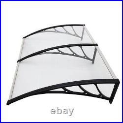 40x60'' Polycarbonate Awning For Window & Door 3 Bracket Transparent Rain Canopy