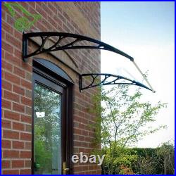 40x60'' Polycarbonate Awning For Window & Door 3 Bracket Transparent Rain Canopy