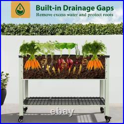48 In. L X 25 In. W X 34 In. H Light Green Galvanized Steel Raised Garden Bed With