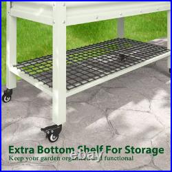 48 In. L X 25 In. W X 34 In. H Light Green Galvanized Steel Raised Garden Bed With