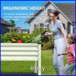 48 In. L X 25 In. W X 34 In. H Light Green Galvanized Steel Raised Garden Bed With