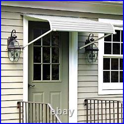 48425 Series 2500 Aluminum Door Canopy with Support Arms, 48 inches Wide, White