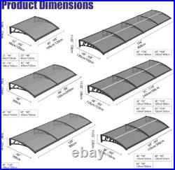 48x60 Window Awnings Door Canopy UV Rain Snow Roof Cover Polycarbonate Awning