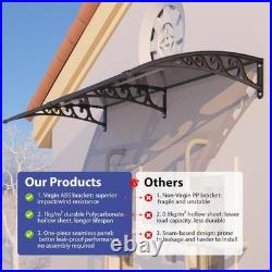48x60 Window Awnings Door Canopy UV Rain Snow Roof Cover Polycarbonate Awning