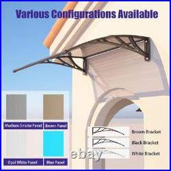48x60 Window Awnings Door Canopy UV Rain Snow Roof Cover Polycarbonate Awning