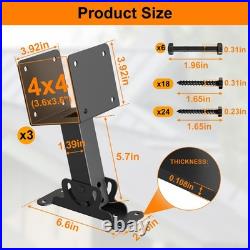 4x4 Heavy Duty Roof Riser Brackets Kit 3 Pack, Adjustable Angle Pergola Brack