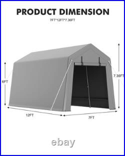 5 SIZES Portable Storage Shed for Motorcycle Outdoor Carport Shelter With2 Doors
