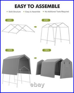 5 SIZES Portable Storage Shed for Motorcycle Outdoor Carport Shelter With2 Doors