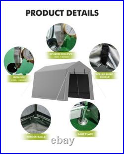 5 SIZES Portable Storage Shed for Motorcycle Outdoor Carport Shelter With2 Doors