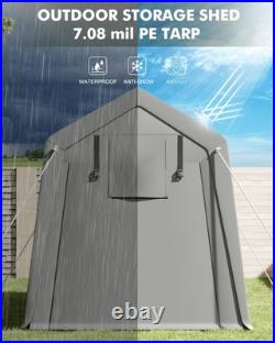 5 SIZES Portable Storage Shed for Motorcycle Outdoor Carport Shelter With2 Doors