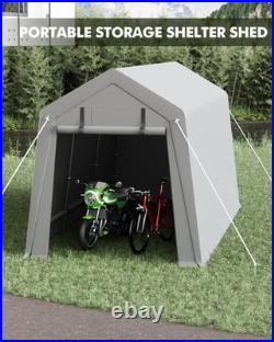 5 SIZES Portable Storage Shed for Motorcycle Outdoor Carport Shelter With2 Doors